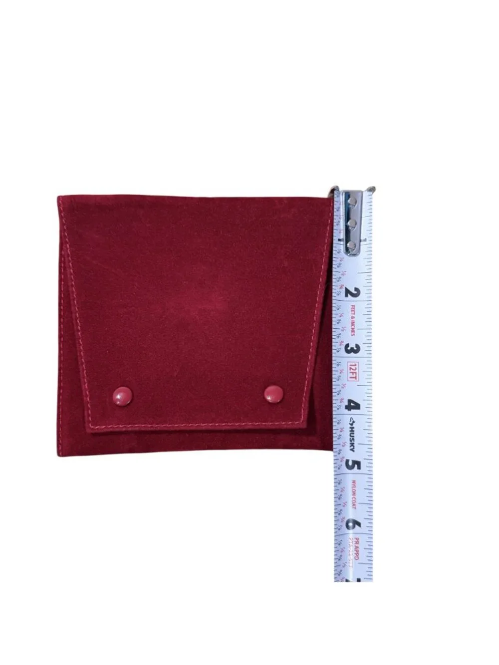 Cartier Red Suede Snap Closure Jewelry Pouch Travel Case Made In Spain
